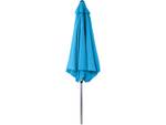 Parasol jardin droit Alu  Sol  - Rond - Bleu