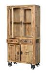 RUSTIC Vitrine Braun - Massivholz - Holzart/Dekor - 90 x 180 x 40 cm