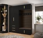 Garderobe Inova 1 Z12 Schwarz - Braun - Gold - Gold