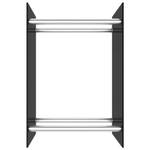 Kaminholzregal 3002580 Schwarz - Glas - Metall - 35 x 60 x 40 cm