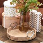 Pretty Hearts Serving Tabletts Braun - Metall - Massivholz - Holzart/Dekor - 40 x 11 x 40 cm