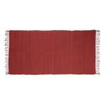 Tapis de couloir à franges coton Rouge - Textile - 140 x 1 x 70 cm