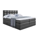 Boxspringbett MARCE KING Hochglanz Schwarz - Breite: 200 cm