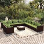 Salon de jardin (lot de 12) 3013637-10 Marron - Vert - Métal - Polyrotin - 60 x 30 x 60 cm