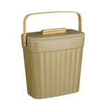 Poubelle 7 litres Manja Vert - Bambou - Porcelaine - Bois massif - 16 x 29 x 29 cm