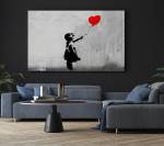 Herzballon Liebes Wandkunst grau