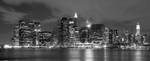 Tableau new york panorama city lights 80 x 30 cm - Métal