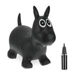 Hüpftier Hund schwarz Schwarz - Weiß - Kunststoff - 60 x 50 x 25 cm