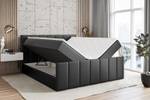 Boxspringbett MOETI-Z Hochglanz Schwarz - Breite: 140 cm - H3