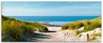 Glasbild Strand mit Sanddüne Weg zur See 125 x 50 cm