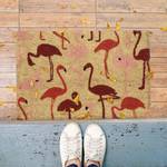 Fußmatte Kokos mit Flamingos Braun - Pink - Rot - Naturfaser - Kunststoff - 60 x 2 x 40 cm