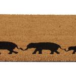 Tapis en coco avec éléphants Noir - Marron - Fibres naturelles - Matière plastique - 60 x 2 x 40 cm