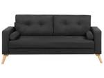 2-Sitzer Sofa KALMAR Schwarz - Eiche Hell