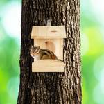 Eichhörnchen Futterhaus zum Hängen Braun - Silber - Holzwerkstoff - 12 x 18 x 25 cm