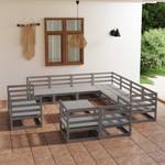 Garten-Lounge-Set (12-teilig) 3009711-1 Grau - Massivholz - Holzart/Dekor - 70 x 30 x 70 cm