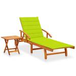 Chaise longue avec table 3009260-2 Vert clair