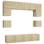 TV-Schrank 8er Set D215 Braun - Holzwerkstoff - 30 x 30 x 80 cm