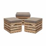 Sitzhocker mit Stauraum FLAME  3er Set Beige