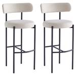 Lot de 2 tabourets de bar LARS Beige