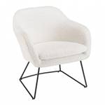 Fauteuil urban tissu bouclette blanc Blanc - Textile - 64 x 71 x 64 cm