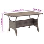 Table de jardin 3002730 Gris - Métal - Polyrotin - 70 x 66 x 120 cm