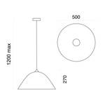 Pendelleuchte Spore Hochglanz Lavagrau - Durchmesser Lampenschirm: 50 cm