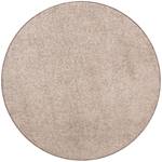 Hochflor Velours Teppich Mona Rund Taupe - 100 x 100 cm