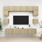 TV-Schrank 8er Set D404 Braun - Holzwerkstoff - 30 x 30 x 100 cm