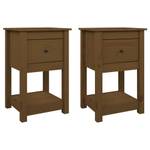 Nachttische 2er Set W939 Braun - Massivholz - 40 x 62 x 35 cm