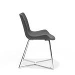 Chaise en tissu et pieds en acier chromé Gris - Textile - 54 x 82 x 58 cm