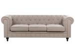 Set de canapés CHESTERFIELD Beige - Chêne foncé - Taupe - 85 x 78 x 222 cm