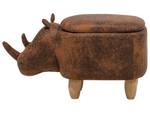 Pouf animal RHINO Marron - Marron clair - Chêne clair