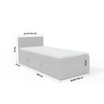 Einzelbett Boxspringbett Menorca Mini Hellgrau - Breite: 90 cm - Bettkasten links