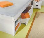 Doppelbett mit Staufächern und Weiß - Holz teilmassiv - 187 x 48 x 209 cm