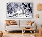 Wei脽er Tiger Wandkunst Schnee im