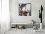Acrylbild handgemalt Double Life Grau - Massivholz - Textil - 80 x 80 x 4 cm