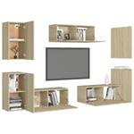 TV-Schrank 7er Set D602 Braun - Holzwerkstoff - 30 x 30 x 80 cm