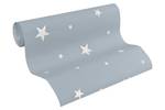 Kinderzimmer Sterntapete Blau Weiß Blau - Grau - Kunststoff - Textil - 53 x 1005 x 1 cm