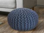 Sitzpouf Runde Blau - 55 x 37 x 55 cm - Naturfaser