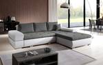 Ecksofa ARZO MINI Lavagrau - Weiß - Breite: 275 cm