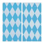Bierzeltgarnitur Auflage Set blau-weiß Blau - Weiß - Textil - 100 x 1 x 250 cm