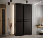 ARMOIRE À PORTES COULISSANTES DAVOS 10 Noir - Largeur : 140 cm