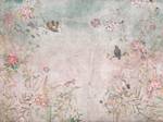 Tiertapete Floral Blau - Grau - Pink - Kunststoff - Textil - 371 x 280 x 1 cm