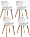 Chaises scandinaves FATI (lot de 4) Blanc - Lot de 4