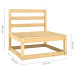 Mittelsofa Braun - Massivholz - Holzart/Dekor - 70 x 67 x 70 cm