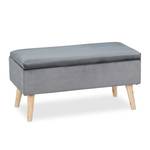 Banc en velours avec espace de rangement Anthracite