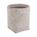 Poubelle ronde en bambou blanc Bambou - 25 x 28 x 25 cm