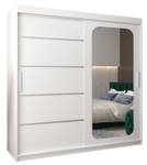 Armoire à portes coulissantes promo v2 Blanc - Largeur : 200 cm - 2 porte