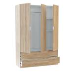 Armoire Weymouth Chêne Marron - Bois manufacturé - 135 x 200 x 52 cm