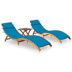 Chaise longue (lot de 2) 3012867-4 Bleu